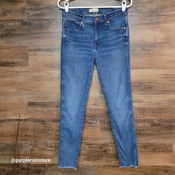 Madewell Jeans 29 Skinny 9" High Rise Paloma Wash J6515 Raw Hem Tummy Control - Picture 1 of 13